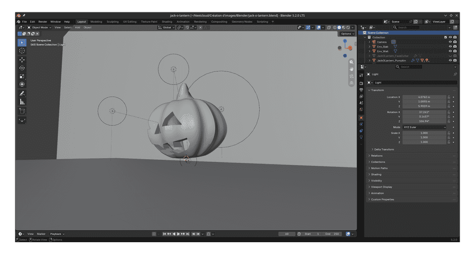 Screenshot of my Blender project with everything in gray